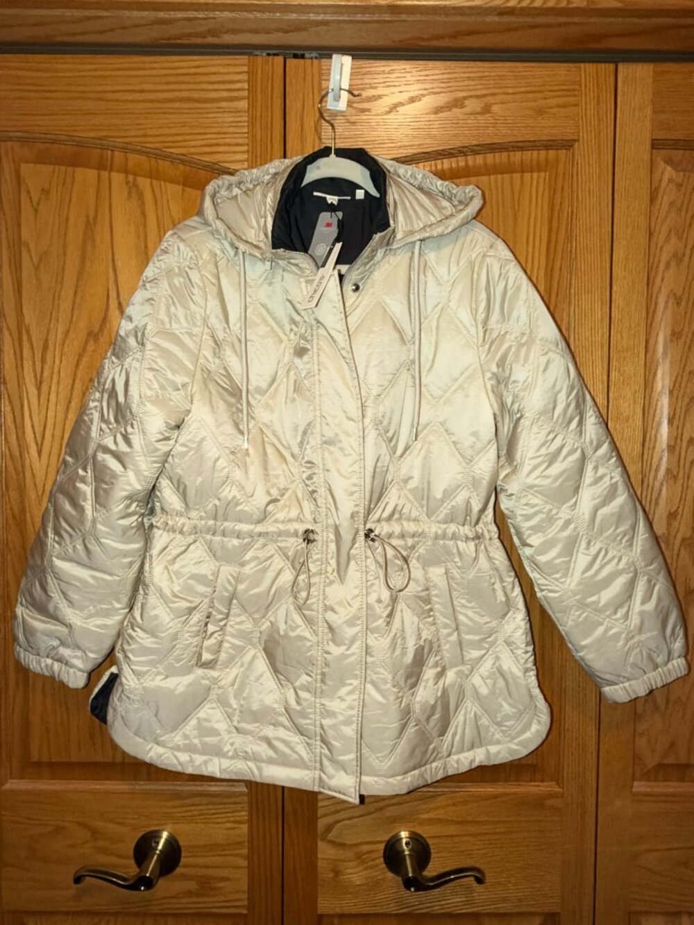 NWT CHICO'S ZENERGY QUILTED PUFFER JACKET COAT CREAM CHICO'S SZ 2 OR LARGE